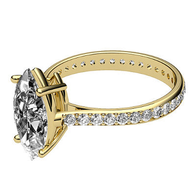 Vittoria Marquise Solitaire Full diamond band 4 Prongs