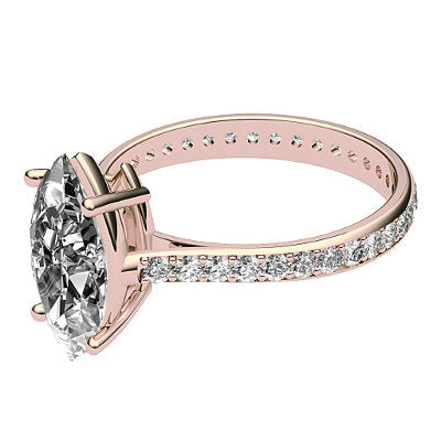 Vittoria Marquise Solitaire Full diamond band 4 Prongs