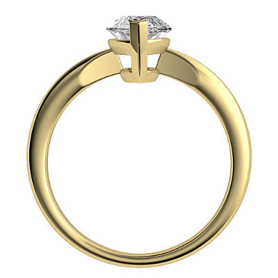 Simple Flat Marquise Solitaire Classic band 2 Prongs