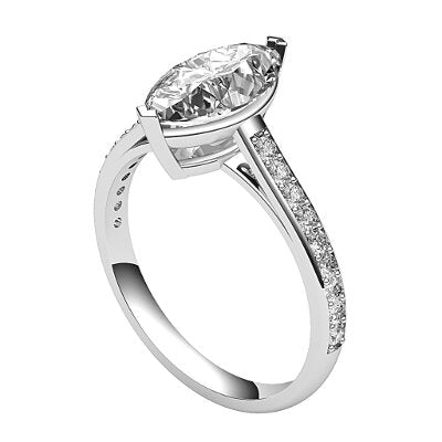 Trionfo Marquise Solitaire Half diamond band 2 Prongs