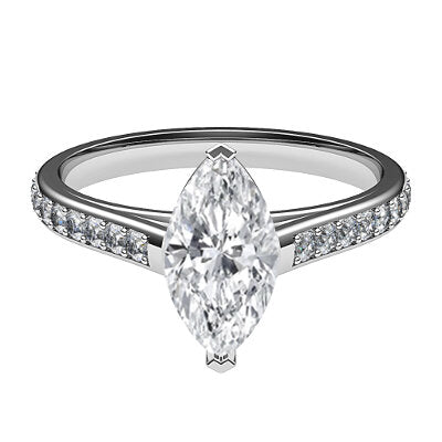 Trionfo Marquise Solitaire Half diamond band 2 Prongs