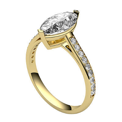Trionfo Marquise Solitaire Half diamond band 2 Prongs