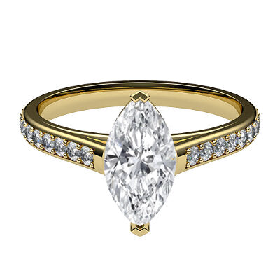 Trionfo Marquise Solitaire Half diamond band 2 Prongs