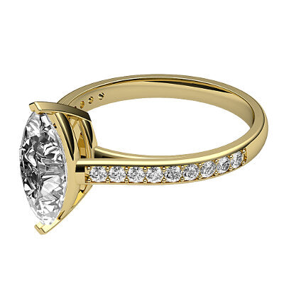 Trionfo Marquise Solitaire Half diamond band 2 Prongs