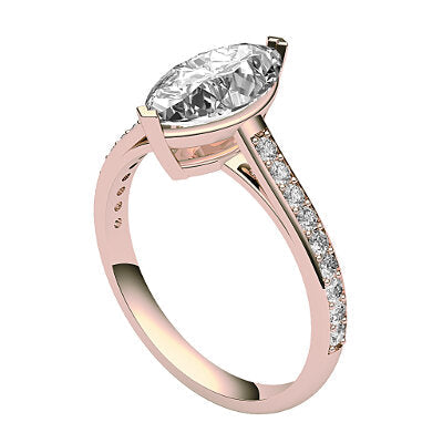 Trionfo Marquise Solitaire Half diamond band 2 Prongs