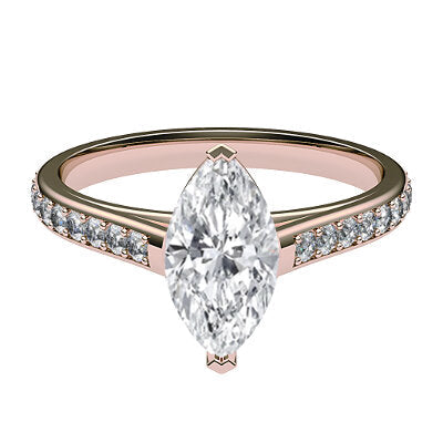 Trionfo Marquise Solitaire Half diamond band 2 Prongs