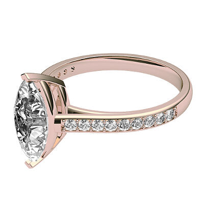 Trionfo Marquise Solitaire Half diamond band 2 Prongs