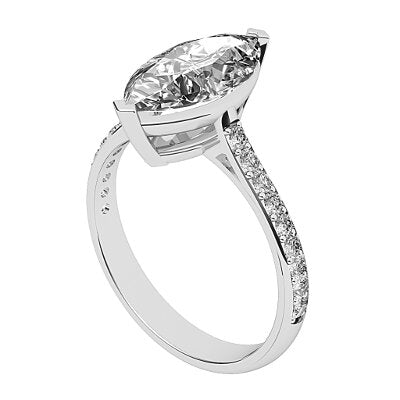 Vittoria Marquise Solitaire Half diamond band 2 Prongs