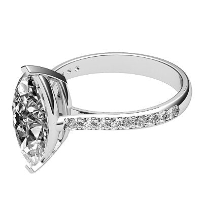 Vittoria Marquise Solitaire Half diamond band 2 Prongs