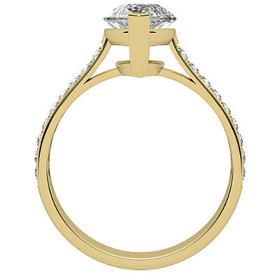 Vittoria Marquise Solitaire Half diamond band 2 Prongs