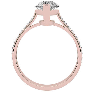 Vittoria Marquise Solitaire Half diamond band 2 Prongs