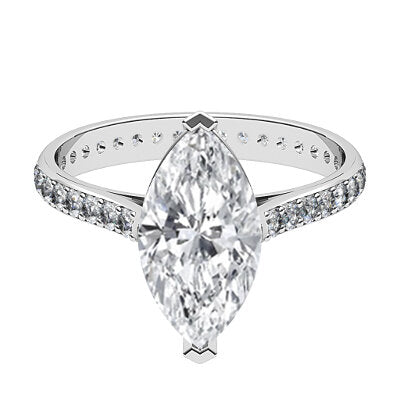 Vittoria Marquise Solitaire Full diamond band 2 Prongs