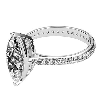 Vittoria Marquise Solitaire Full diamond band 2 Prongs