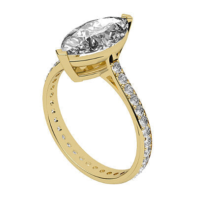 Vittoria Marquise Solitaire Full diamond band 2 Prongs