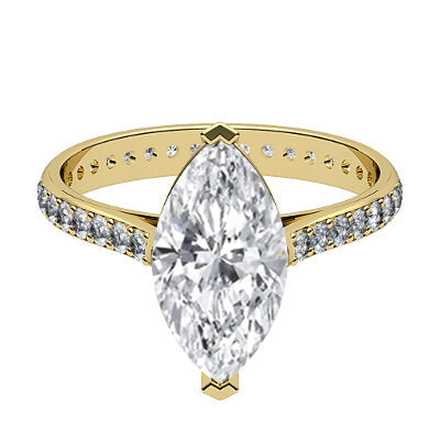 Vittoria Marquise Solitaire Full diamond band 2 Prongs