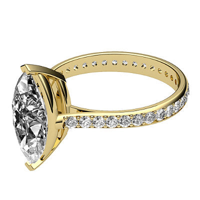 Vittoria Marquise Solitaire Full diamond band 2 Prongs