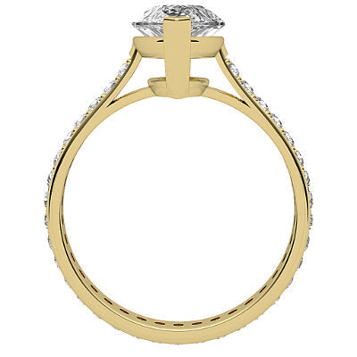 Vittoria Marquise Solitaire Full diamond band 2 Prongs