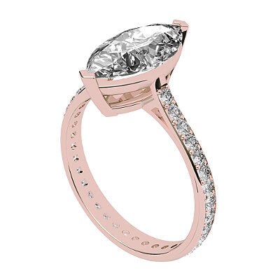 Vittoria Marquise Solitaire Full diamond band 2 Prongs