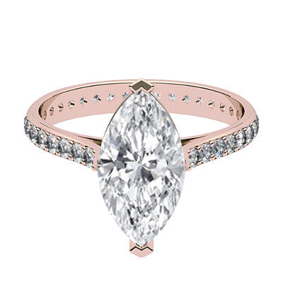 Vittoria Marquise Solitaire Full diamond band 2 Prongs