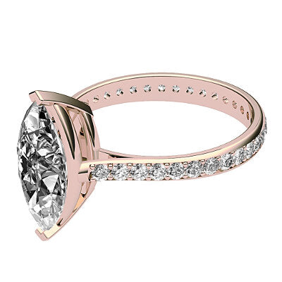Vittoria Marquise Solitaire Full diamond band 2 Prongs