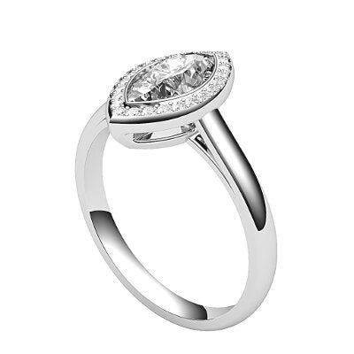 Trionfo Marquise Solitaire halo Classic band
