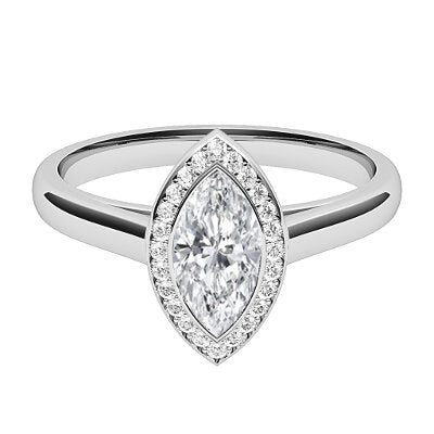 Trionfo Marquise Solitaire halo Classic band