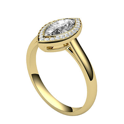 Trionfo Marquise Solitaire halo Classic band