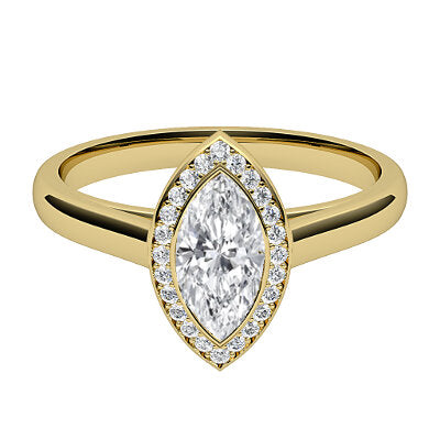 Trionfo Marquise Solitaire halo Classic band