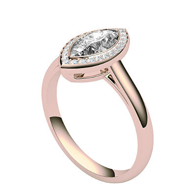 Trionfo Marquise Solitaire halo Classic band