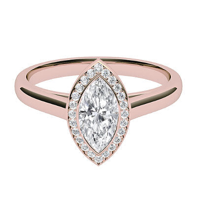 Trionfo Marquise Solitaire halo Classic band