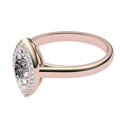 Trionfo Marquise Solitaire halo Classic band
