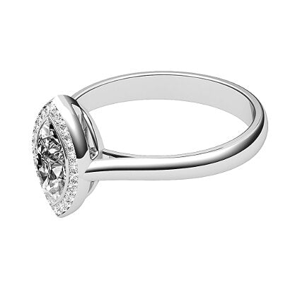 Vittoria Marquise Solitaire halo Classic band