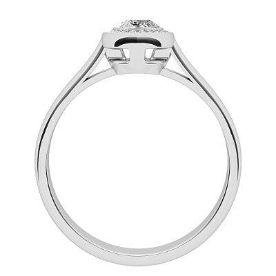 Vittoria Marquise Solitaire halo Classic band