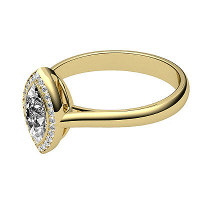 Vittoria Marquise Solitaire halo Classic band