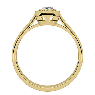 Vittoria Marquise Solitaire halo Classic band