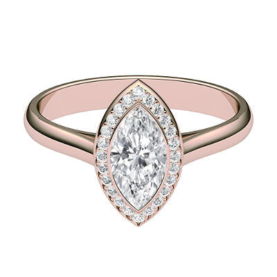 Vittoria Marquise Solitaire halo Classic band