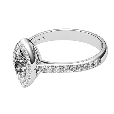 Vittoria Marquise Solitaire halo Half diamond band