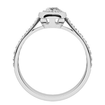 Vittoria Marquise Solitaire halo Half diamond band