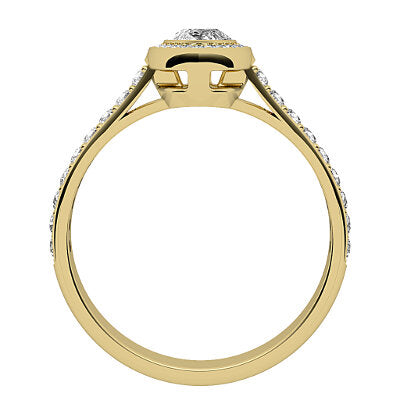 Vittoria Marquise Solitaire halo Half diamond band