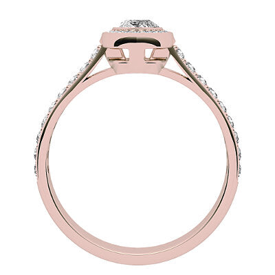 Vittoria Marquise Solitaire halo Half diamond band