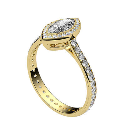 Vittoria Marquise Solitaire halo Full diamond band
