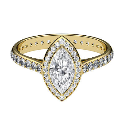 Vittoria Marquise Solitaire halo Full diamond band
