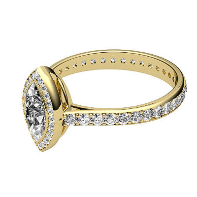 Vittoria Marquise Solitaire halo Full diamond band