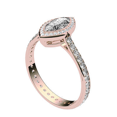 Vittoria Marquise Solitaire halo Full diamond band