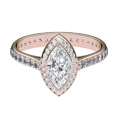 Vittoria Marquise Solitaire halo Full diamond band