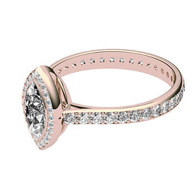 Vittoria Marquise Solitaire halo Full diamond band