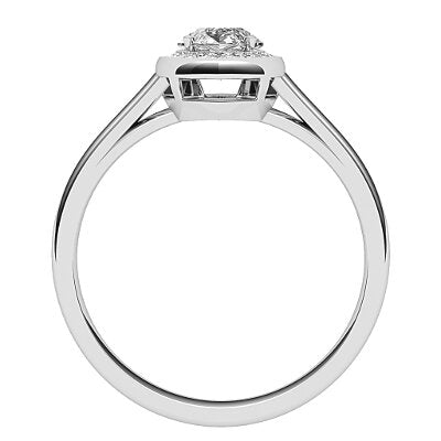 Trionfo Marquise Solitaire halo Classic band 4 Prongs