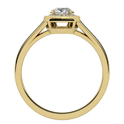 Trionfo Marquise Solitaire halo Classic band 4 Prongs