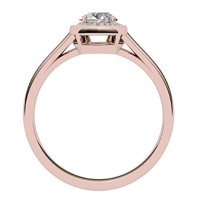 Trionfo Marquise Solitaire halo Classic band 4 Prongs
