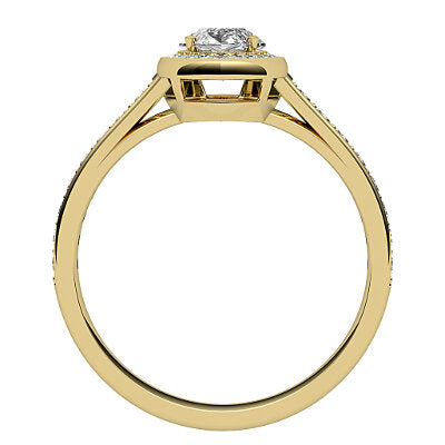 Trionfo Marquise Solitaire halo Half diamond band 4 Prongs